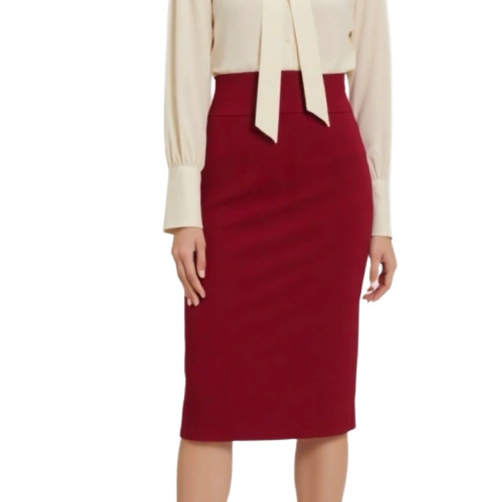 Femme de Carriere Burgundy Pencil Skirt Size S